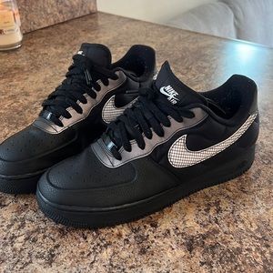 Custom Black Air Force 1 WORN 3 TIMES size 12 (will ship immediately)